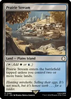 Mint/Near-Mint, English - 1 x MTG Prairie Stream - Surge Foil Universes Beyond: - Image 1