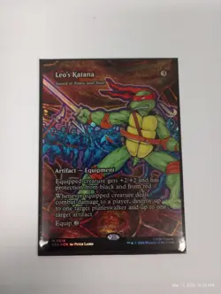 Leos Katana Sword Of Sinew And Steel Borderless Foil MTG TMNT - Image 1