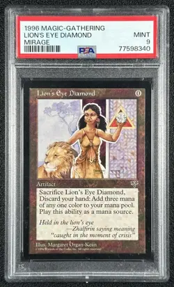 LION'S EYE DIAMOND PSA 9 1996 MAGIC: THE GATHERING MTG MIRAGE #NNO MINT 340 - Image 1