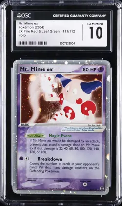 2004 POKEMON EX FIRE RED & LEAF GREEN - HOLO #111/112 MR. MIME CGC 10 GEM MINT - Image 1