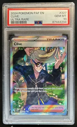 2024 Pokemon Paldean Fates Clive Ultra Rare #227/091 PSA 10 - Image 1