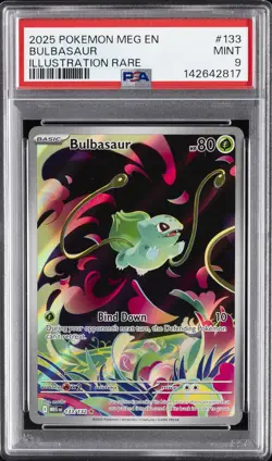 2025 POKEMON MEG EN-MEGA EVOLUTION ILLUSTRATION RARE #133 BULBASAUR PSA 9 - Image 1