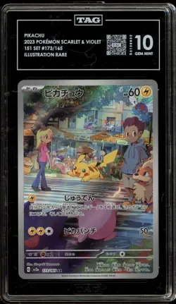 Pokemon Pikachu 151 MEW EN sv2a Japanese Art Rare #173 TAG 10 Gem Mint - Image 1