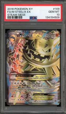 Pokemon M Steelix EX XY Steam Siege Full Art #109 PSA 10 Gem Mint - Image 1