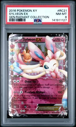2016 POKEMON XY GENERATIONS RADIANT COLL #RC21 SYLVEON EX PSA 8 - Image 1