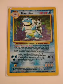 Pokemon Blastoise 002/102 Base Set Unlimited Holo Rare 1999 LP - Image 3