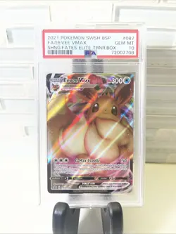 PSA 10 Eevee VMAX SWSH087 Black Star Promo Shining Fates ETB Pokemon Card - Image 1