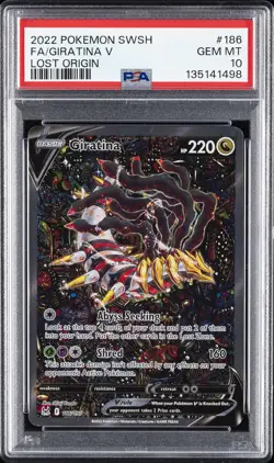 2022 POKEMON SWORD & SHIELD LOST ORIGIN #186 FULL ART/GIRATINA V PSA 10 - Image 1
