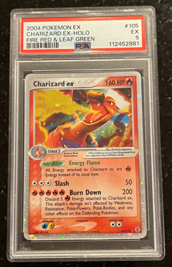 2004 Pokemon EX FireRed & LeafGreen Charizard Holo #105 PSA 5 - Image 1