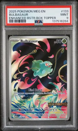 2025 POKEMON MEG EN-MEGA EVOLUTION ENHANCED BOOSTER BOX TOPPER BULBASAUR PSA 9 - Image 1