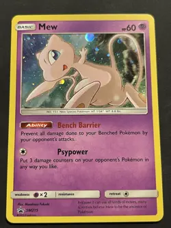 Pokemon TCG Mew SM215 Sun & Moon Black Star Promo Cosmos Holo LP - Image 1