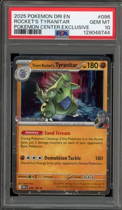 Pokemon Team Rocket's Tyranitar PM Center Exclusive Holo Rare Promo #096 PSA 10 - Image 1