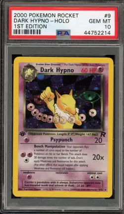 Pokemon Dark Hypno Team Rocket 1st Edition Holo Rare #9 PSA 10 Gem Mint - Image 1