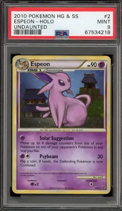 Pokemon Espeon Undaunted Holo Rare #2 PSA 9 Mint - Image 1