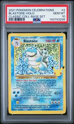 2021 POKEMON CELEBRATIONS CLASSIC COLL #2 BLASTOISE-HOLO PSA 10 - Image 1