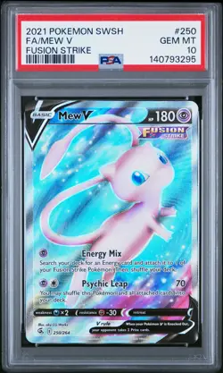 2021 POKEMON SWORD & SHIELD FUSION STRIKE #250 FULL ART/MEW V PSA 10 - Image 1