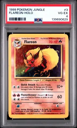 1999 POKEMON JUNGLE #3 FLAREON-HOLO PSA 4 - Image 1