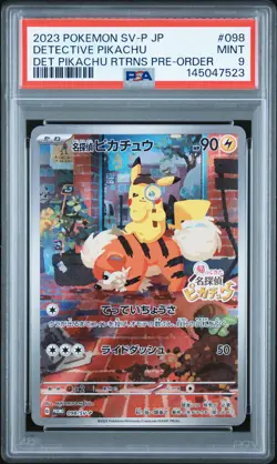 2023 POKEMON JPN DETECTIVE PIKACHU RETURNS PROMO #098 DETECTIVE PIKACHU PSA 9 - Image 1