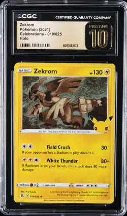 2021 POKEMON CELEBRATIONS HOLO #010/025 ZEKROM CGC 10 PRISTINE - Image 1