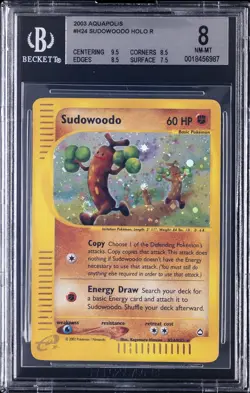 2003 POKEMON AQUAPOLIS HOLO R #H24 SUDOWOODO BGS 8 - Image 1