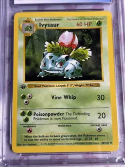 Pokemon Ivysaur Base Set Shadowless 1st Edition #30 CGC 9 Mint - Image 2