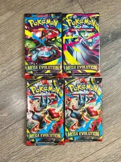 Pokemon TCG Mega Evolution Booster Pack - 4 Factory Sealed Packs - Image 1