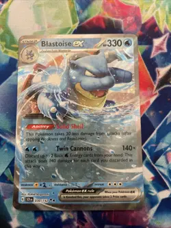 Pokemon TCG Blastoise EX 030/142SV07 Stellar Crown Holo Double Rare - Image 1