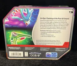 Pokemon Paradox Clash Tin Iron Leaves ex Promo Factory Sealed 5 Packs - Image 3