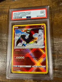 POKEMON 2023 Sword Shield Crown Zenith RADIANT CHARIZARD #020 PSA 9 RARE 4 - Image 1