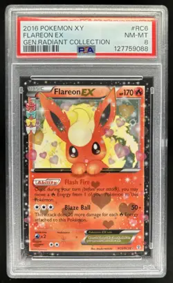 2016 Pokemon Generations Flareon EX Holo #RC6/RC32 PSA 8 - Image 1