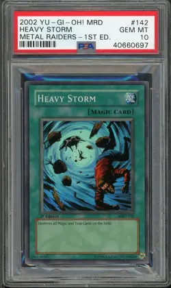 Heavy Storm MRD-142 1st Edition Super Rare Yugioh PSA 10 *697 - Image 1