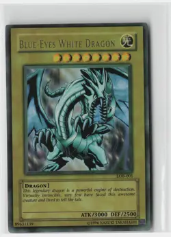 Blue-Eyes White Dragon LOB-001 Ultra Rare FADED Yu-Gi-Oh - Image 1