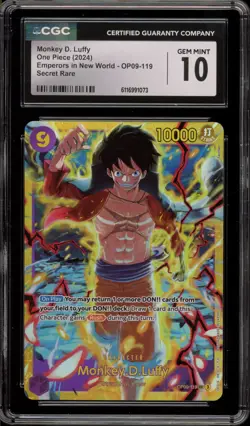 One Piece CCG Monkey.D.Luffy Emperors/New World Secret Rare OP09-119 CGC 10 - Image 1