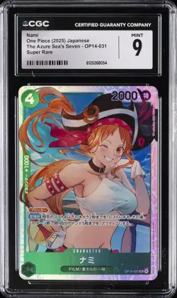 2025 ONE PIECE JPN THE AZURE SEA'S SEVEN, SUPER RARE #OP14-031 NAMI CGC 9 - Image 1
