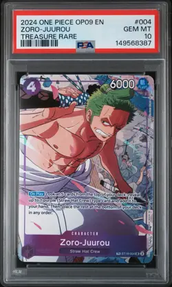 2024 ONE PIECE OP09-EMPERORS IN THE NEW WORLD TREASURE RARE ZORO-JUUROU PSA 10 - Image 1