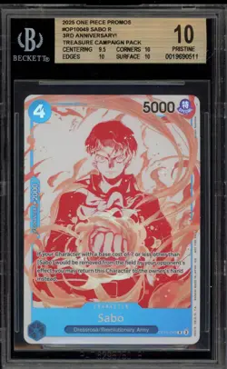 One Piece CCG Sabo 3rd Anniversary! Treasure Campaign Pk. Promo OP10-049 BGS 10 - Image 1
