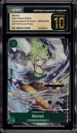 One Piece CCG Monet CS '24 Event Pk. Promo OP05-036 CGC 10 Pristine - Image 1