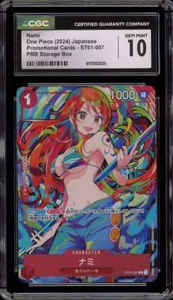 One Piece CCG Nami PRB Storage Bx. JPN Promo ST01-007 CGC 10 Gem Mint - Image 1