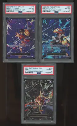 One Piece OP13 Sequential PSA 10 SP Set Luffy Ace Sabo Special Alternate Art - Image 1