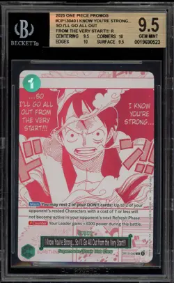 One Piece CCG I Know You're Strong/I'll Go All Out/Very Start!! OP13-040 BGS 9.5 - Image 1