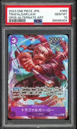 PSA 10 - 2023 ONE PIECE JAPANESE AWAKENING OF THE NEW ERA 069 TRAFALGAR LAW ALT - Image 1