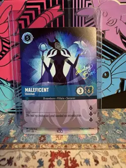 Maleficent - Uninvited 22 D100 Alternate Art Disney100 Promo Lorcana Card NM - Image 1