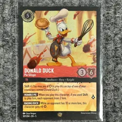 Disney Lorcana Shimmering Skies Donald Duck Pie Slinger 107/204 Legendary Foil M - Image 1