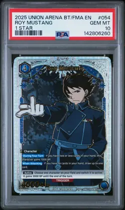Union Arena TCG Roy Mustang Alt Art Holo PSA 10 Gem Mint Fullmetal Alchemist - Image 1