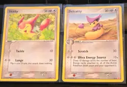 Pokemon TCG Battle Academy SKITTY & DELCATTY Card 7/10 6/10 20+ YEARS OLD CATS - Image 1