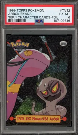 Pokemon Topps Arbok/Ekans Ser. 1 Character Cards Foil #TV12 PSA 6 - Image 1