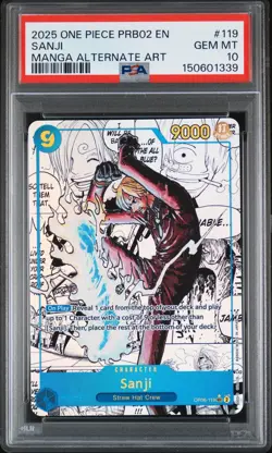 2025 ONE PIECE PRB02-PREM BOOSTER -ONE PIECE CARD THE BEST- VOL.2 SANJI PSA 10 - Image 1