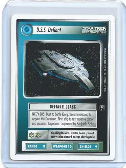 1998 Star Trek DS9 CCG U S S Defiant Preview Card White Border Unplayed NM/M - Image 1