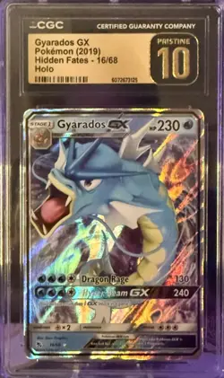 CGC Pristine 10 Gyarados GX 16/68 Hidden Fates Holo Pokemon Card - Image 1