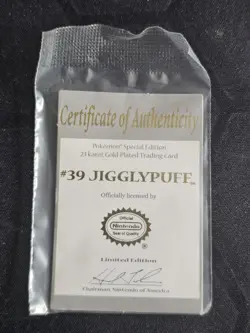 Jigglypuff 23K Gold Plated Trading Card 1999 Full Set Burger King - Image 5